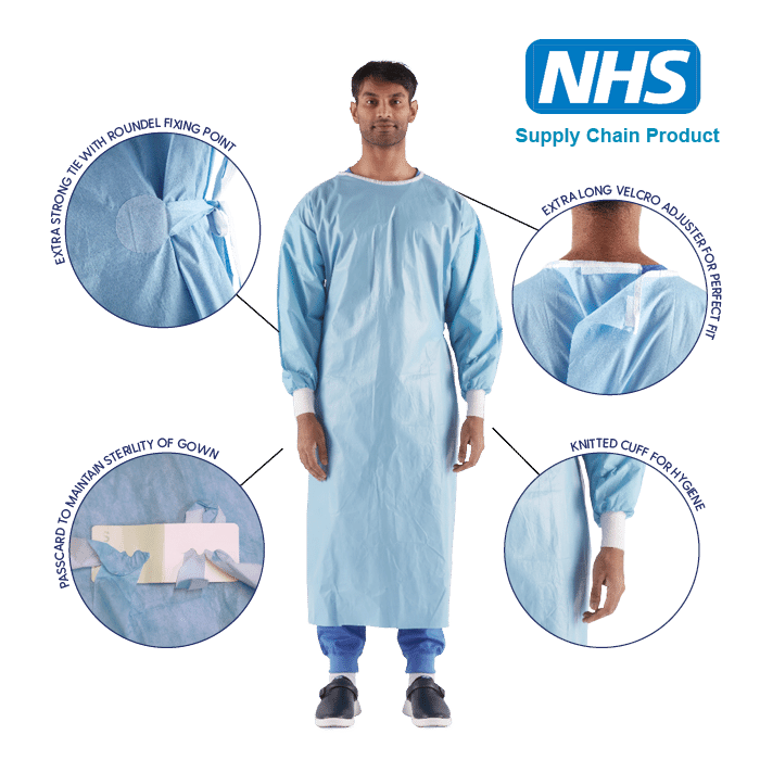 Sterile Impervious Surgical Gown, High Performance (TG012) - Toffeln